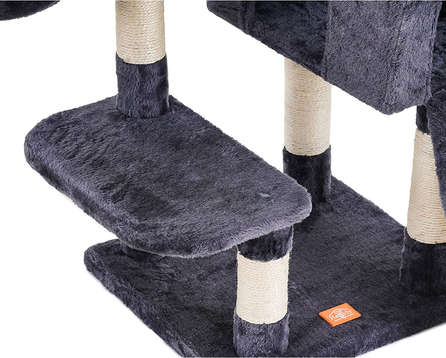 Purr-fect Condo: The Feline High-Rise with Scratchin' Board & Dinner Dish - Smoky Gray Edition!